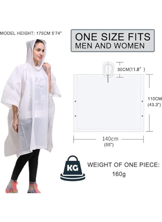 CLENEA 2 Pack Rain Poncho, Reusable Rain Ponchos, EVA Raincoat Rain Ponchos with Hood Reusable Rain Coat Jacket - Image 2